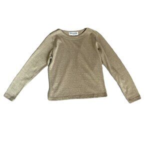 Bob Mackie Studios Vintage Sparkly Gold Metallic Long Sleeved Top Size Small